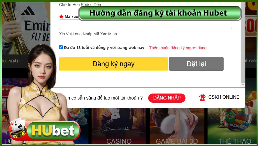 Hướng dẫn đăng ký tài khoản Hubet Hướng dẫn đăng ký tài khoản Hubet